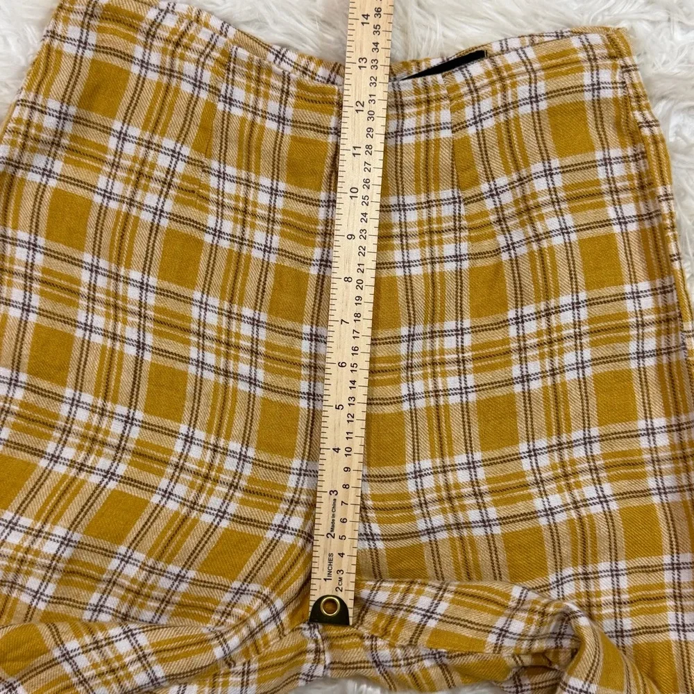 Reformation Linen Plaid Pants in 